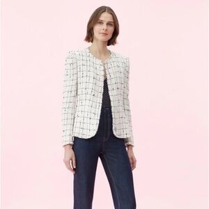 REBECCA TAYLOR ZIP UP PLAID‎ BLAZER